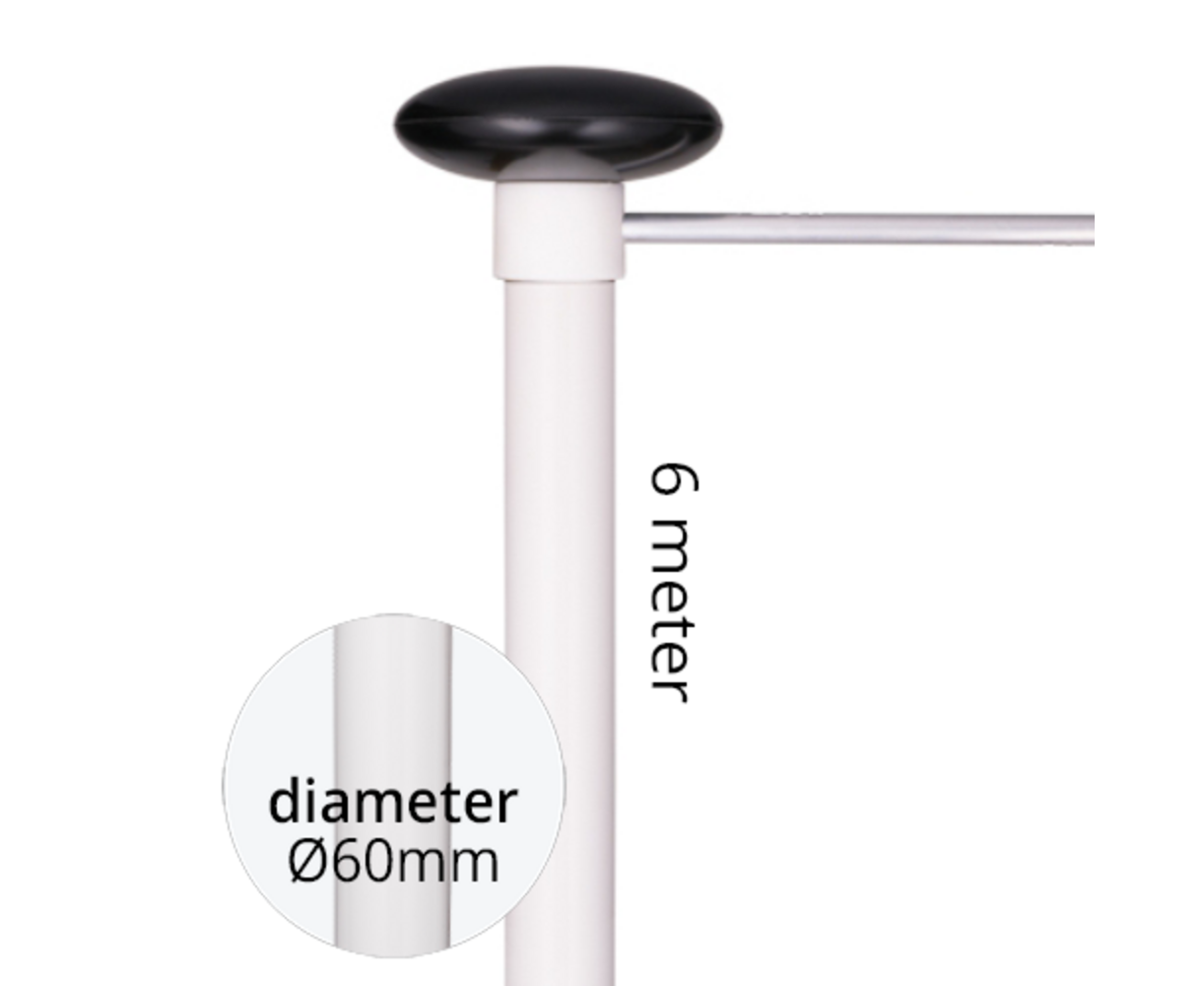 Aluminium baniermast 60mmØ 6 meter