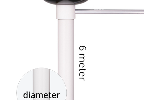 Aluminium baniermast 60mmØ 6 meter