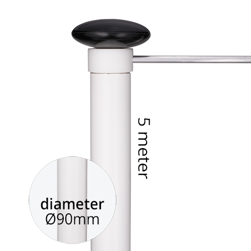 Aluminium baniermast 90mmØ 5 Meter