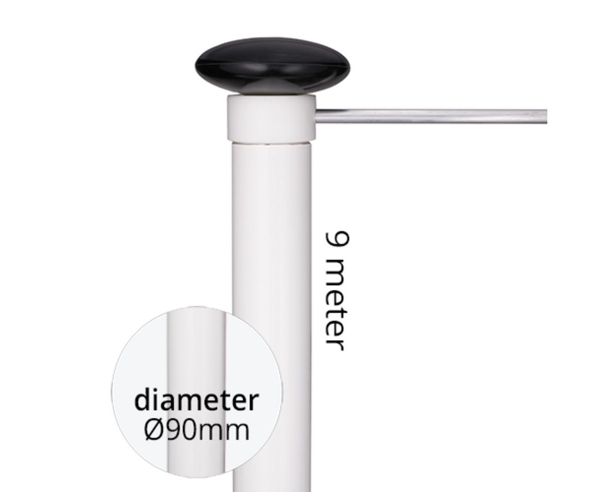 Aluminium baniermast 90mmØ 9 Meter