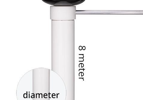 Aluminium baniermast 90mmØ 8 Meter