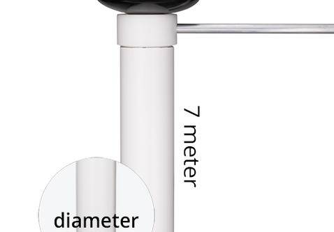 Aluminium baniermast 90mmØ 7 Meter