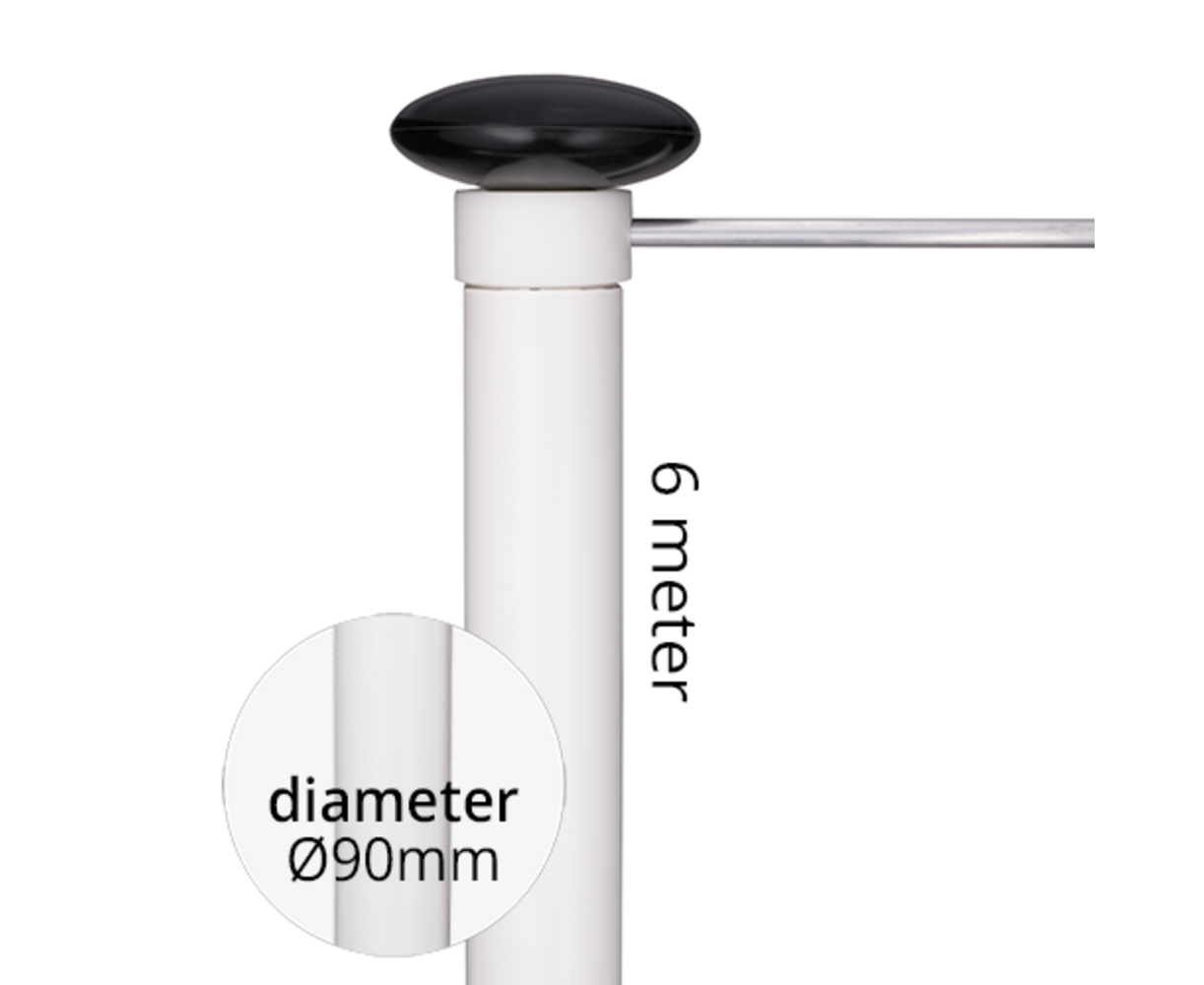 Aluminium baniermast 90mmØ 6 Meter
