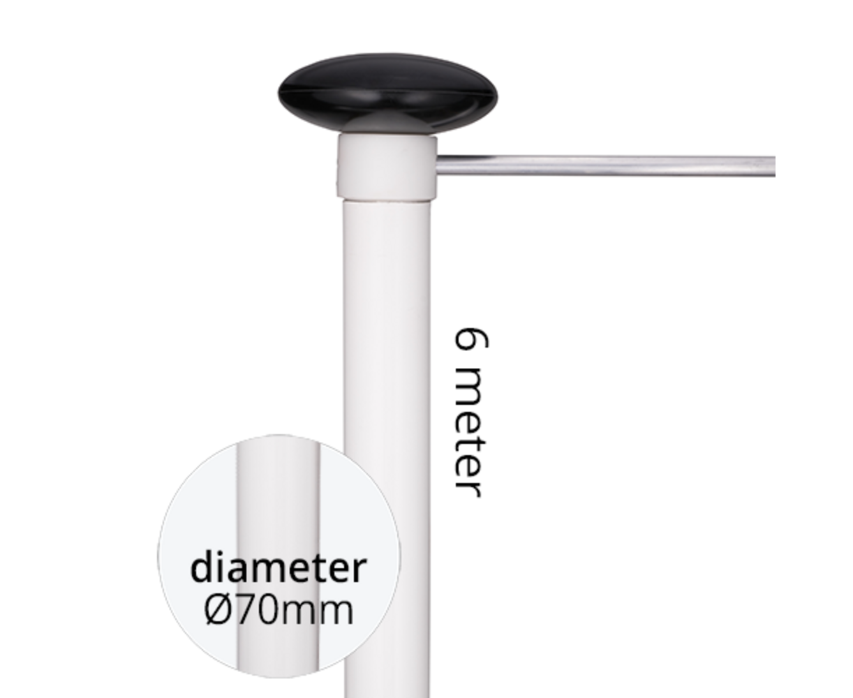 Aluminium baniermast 70mmØ 6 meter