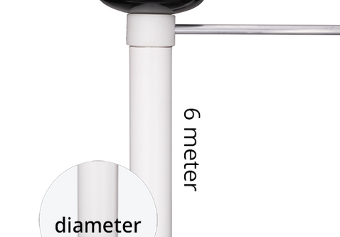Aluminium baniermast 70mmØ 6 meter