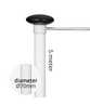 Aluminium baniermast 70mmØ 5 meter