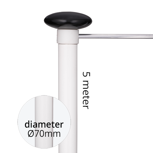 Aluminium baniermast 70mmØ 5 meter