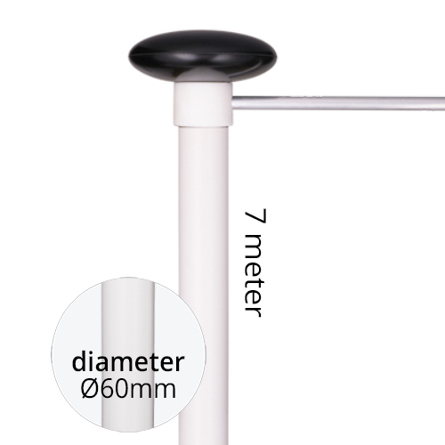 Aluminium baniermast 60mmØ 7 meter