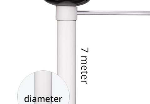 Aluminium baniermast 70mmØ 7 meter
