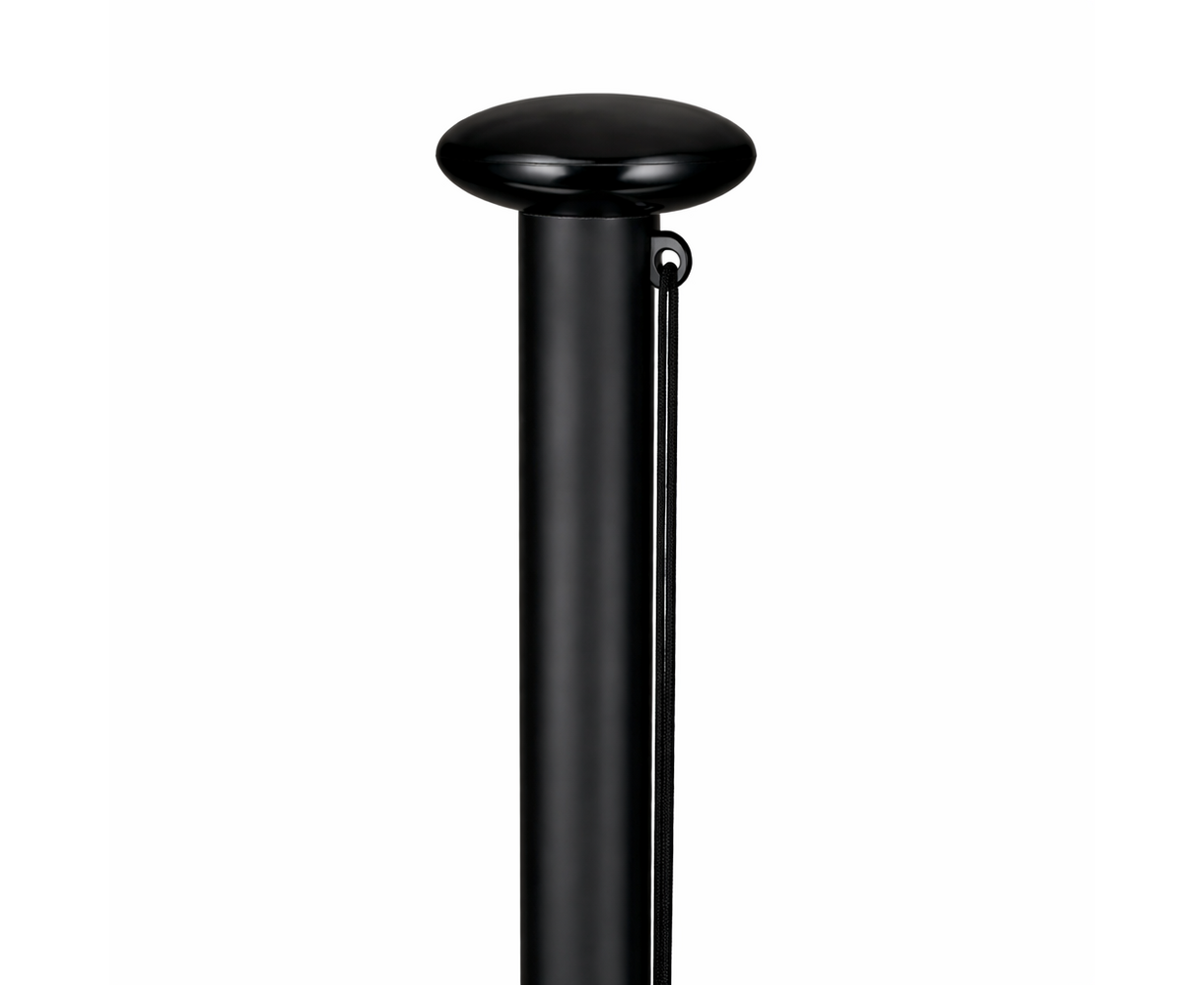 Aluminium vlaggenmast cilindrisch zwart 5-9 meter