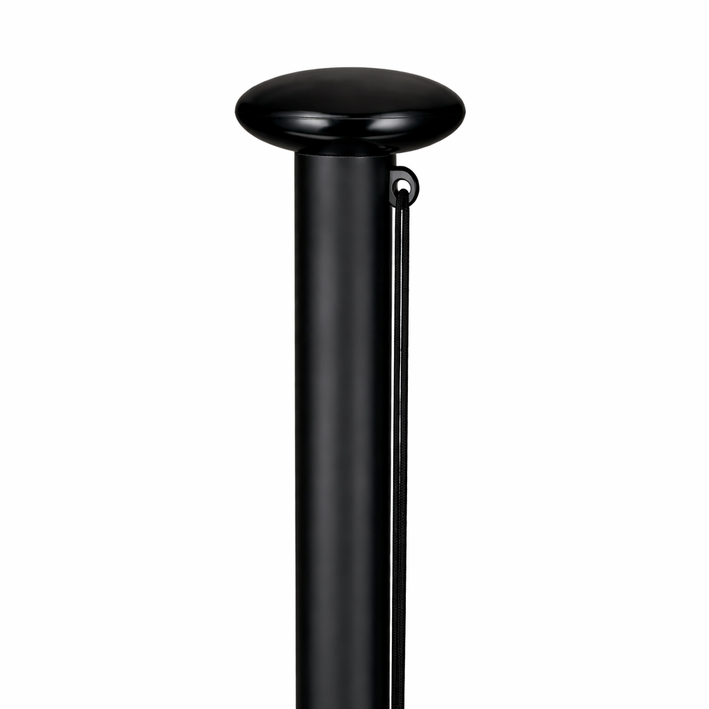Aluminium vlaggenmast cilindrisch zwart 5-9 meter
