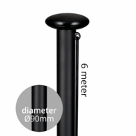 Aluminium vlaggenmast 6 meter Diameter 90mmØ