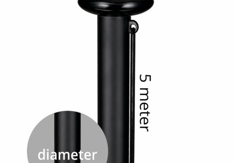 Aluminium vlaggenmast cilindrisch 5 meter ø90mm