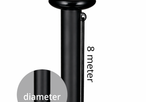Aluminium vlaggenmast cilindrisch 8 meter ø90mm