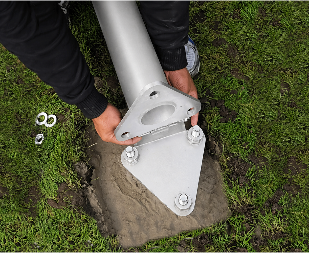 Aluminium vlaggenmast cilindrisch 8 meter ø90mm