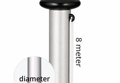Aluminium vlaggenmast cilindrisch 8 meter ø90mm