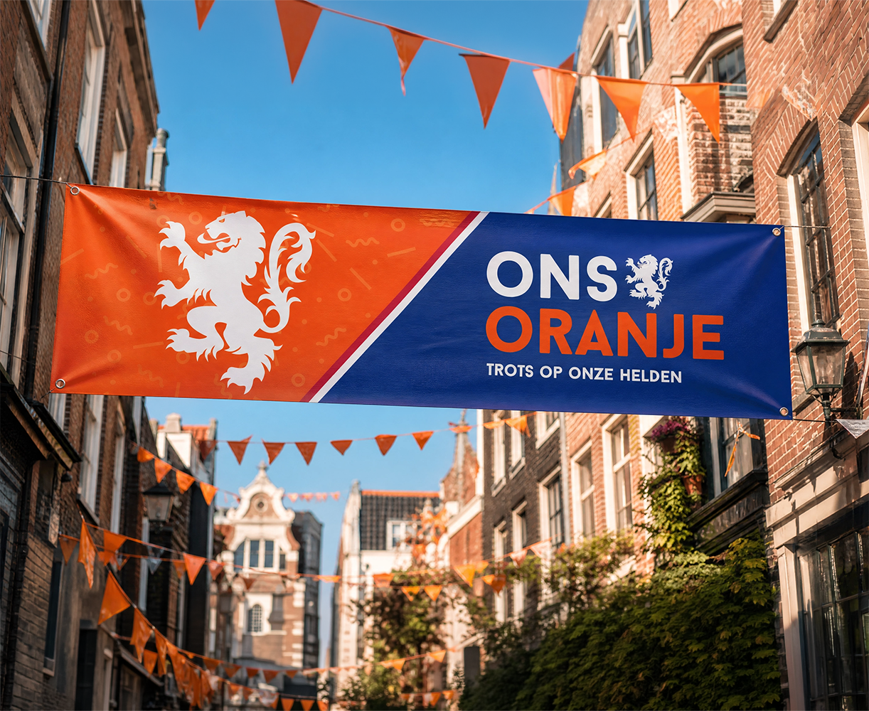 Oranje spandoek 'Ons Oranje'