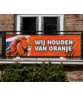 Oranje spandoek 'Wij houden van oranje'