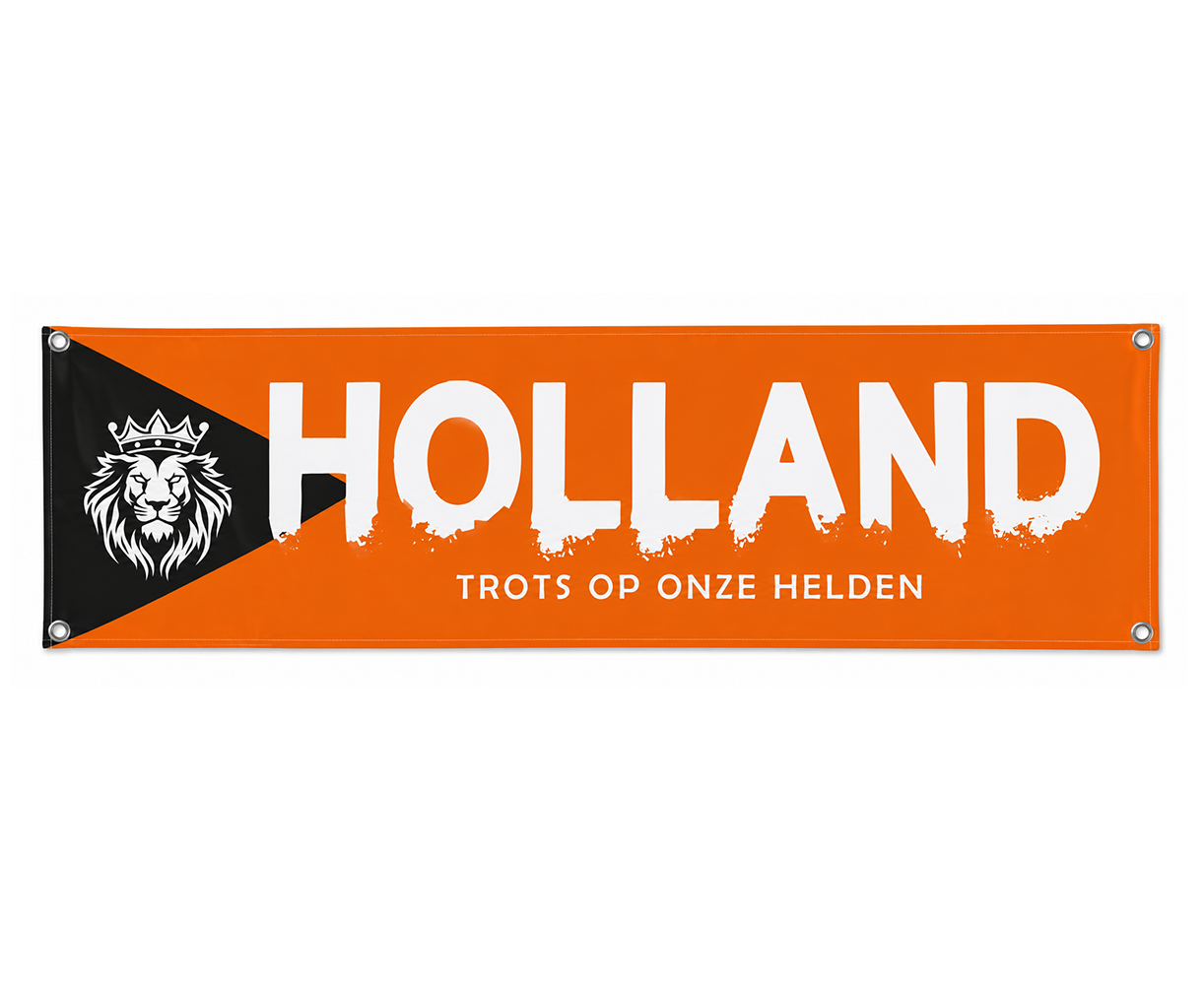 Oranje spandoek 'Trots op onze Helden'