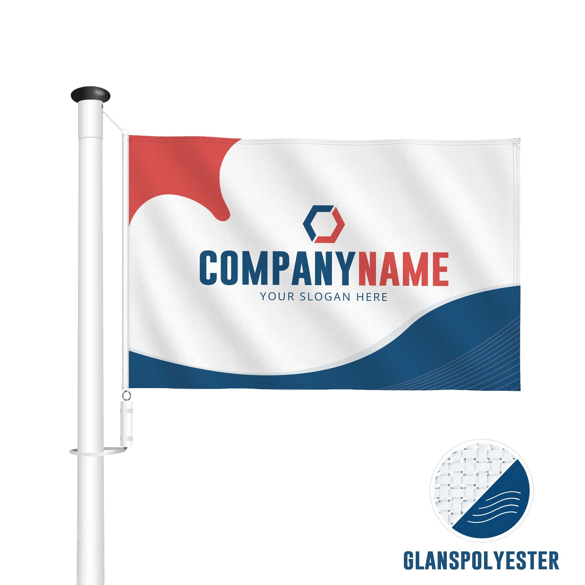 Bedrukte mastvlag - Glanspolyester
