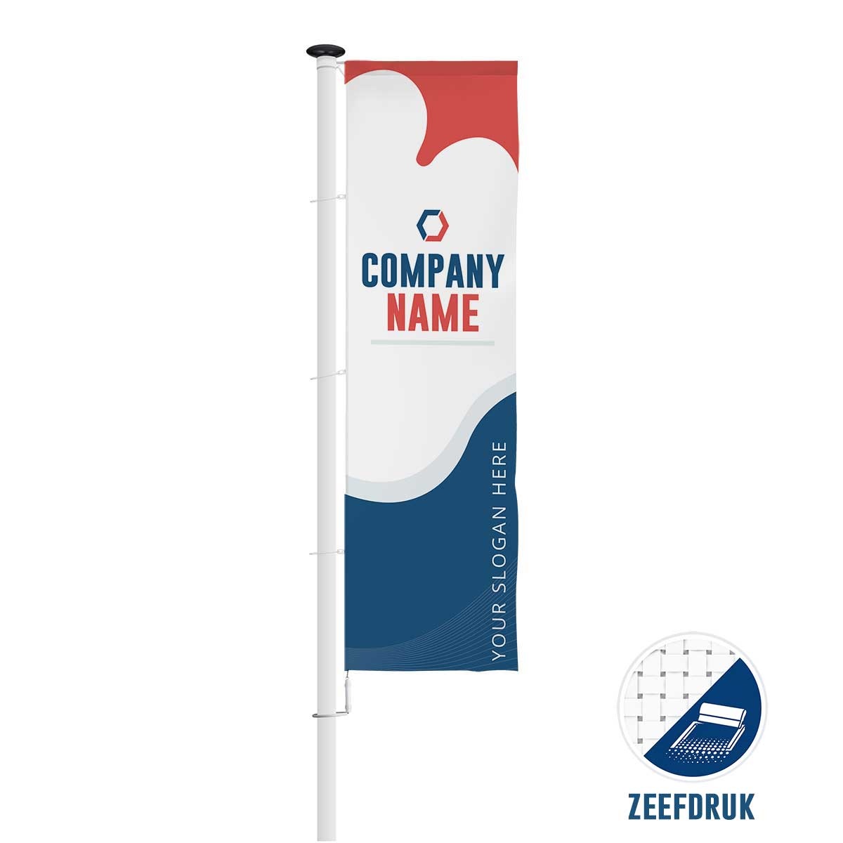 Bedrukte baniervlag - Zeefdruk