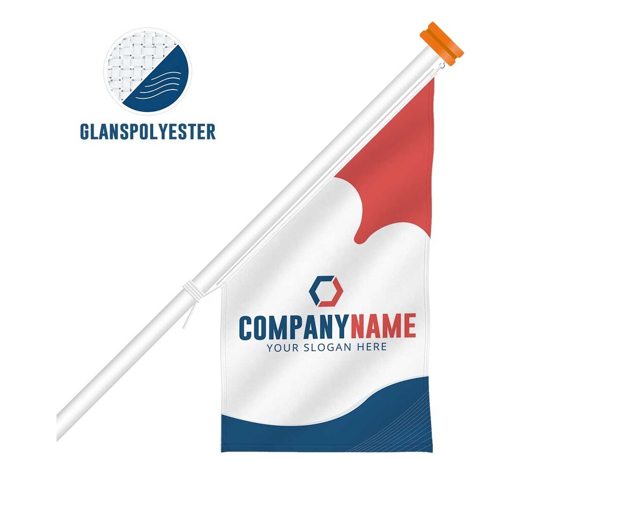 Bedrukte winkelvlag - Glanspolyester - Snel