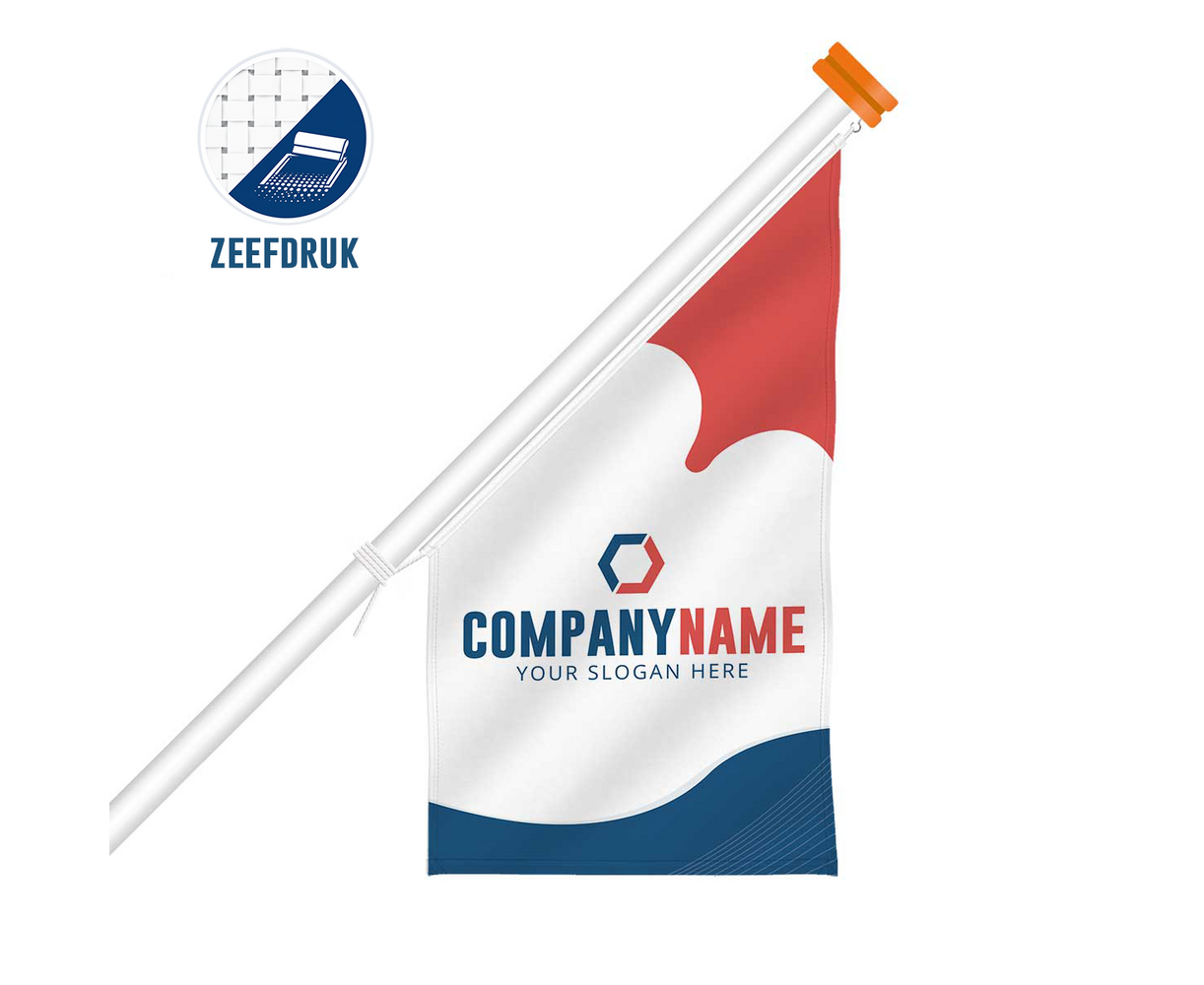 Bedrukte winkelvlag - Zeefdruk