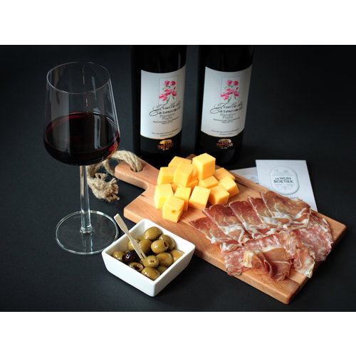 de Wijnboetiek Borrelbox, rood, excl. plank de Wijnboetiek Borrelbox, rood, excl. plank