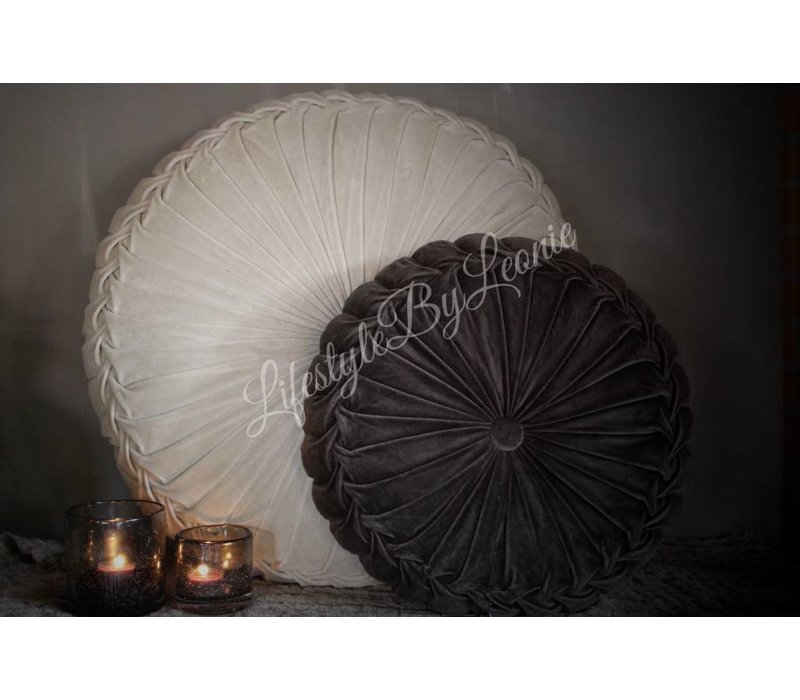 Rond velvet kussen Sand 60 cm