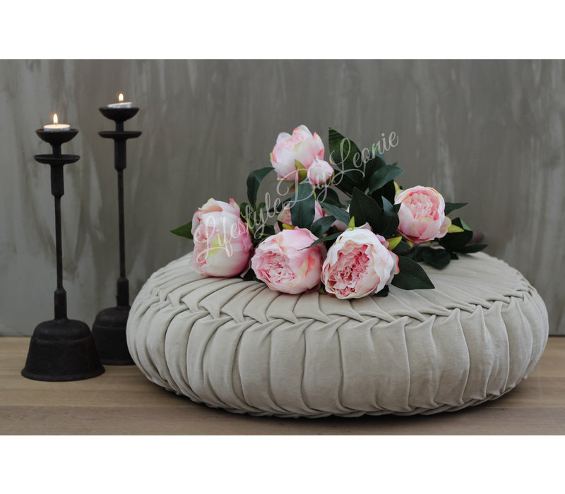 Rond velvet kussen Sand 60 cm