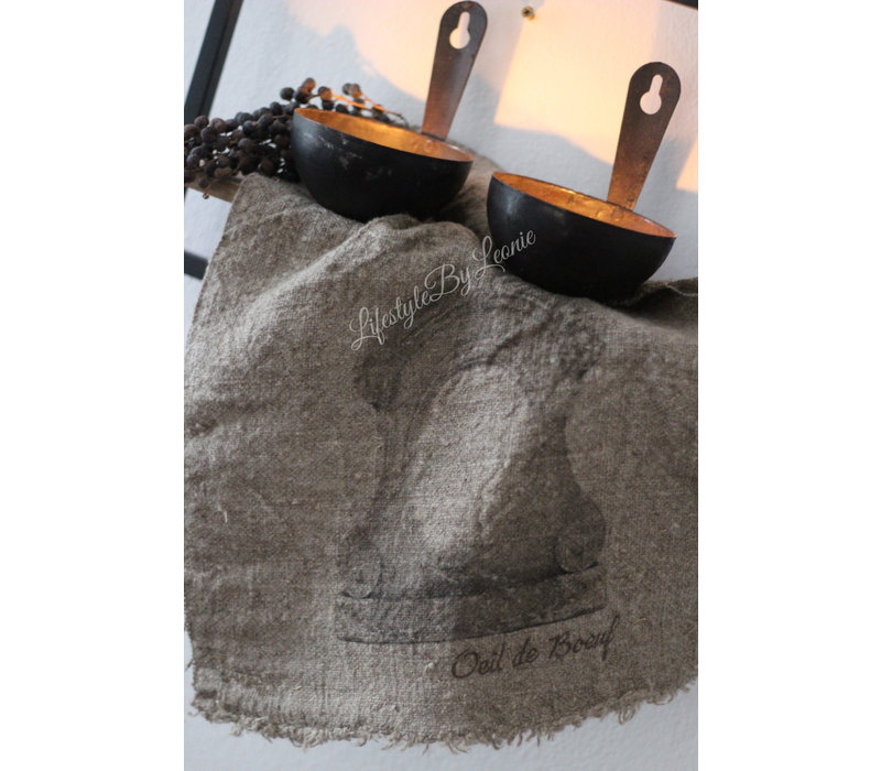 Shabby linnen doek Ossenoog