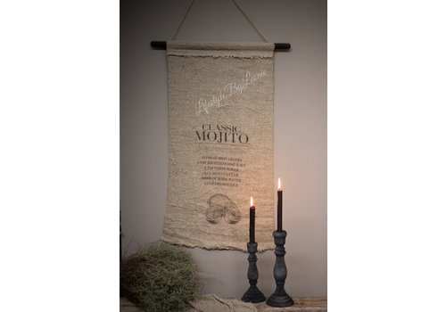 Shabby linnen wanddoek Mojito