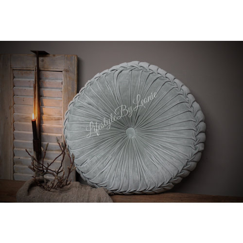 Rond velvet kussen Pastel green 60 cm 