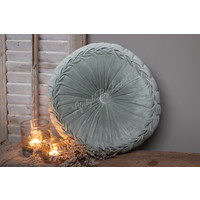 Rond velvet kussen Pastel green 40 cm