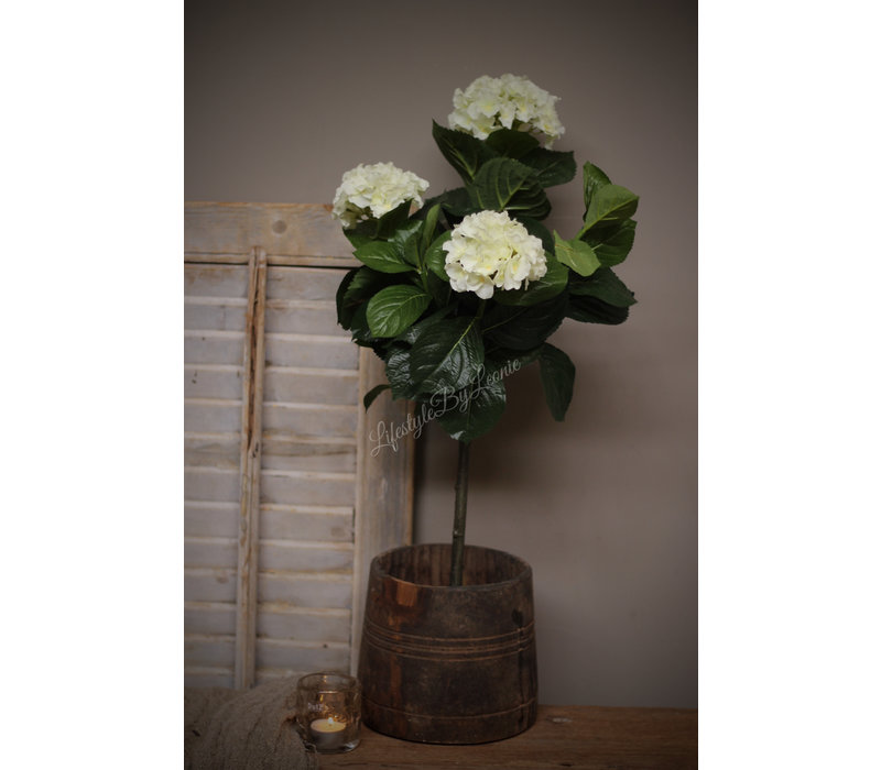 Namaak Hortensia op stam wit 70 cm