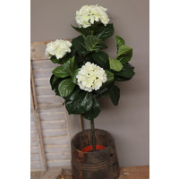 Namaak Hortensia op stam wit 70 cm