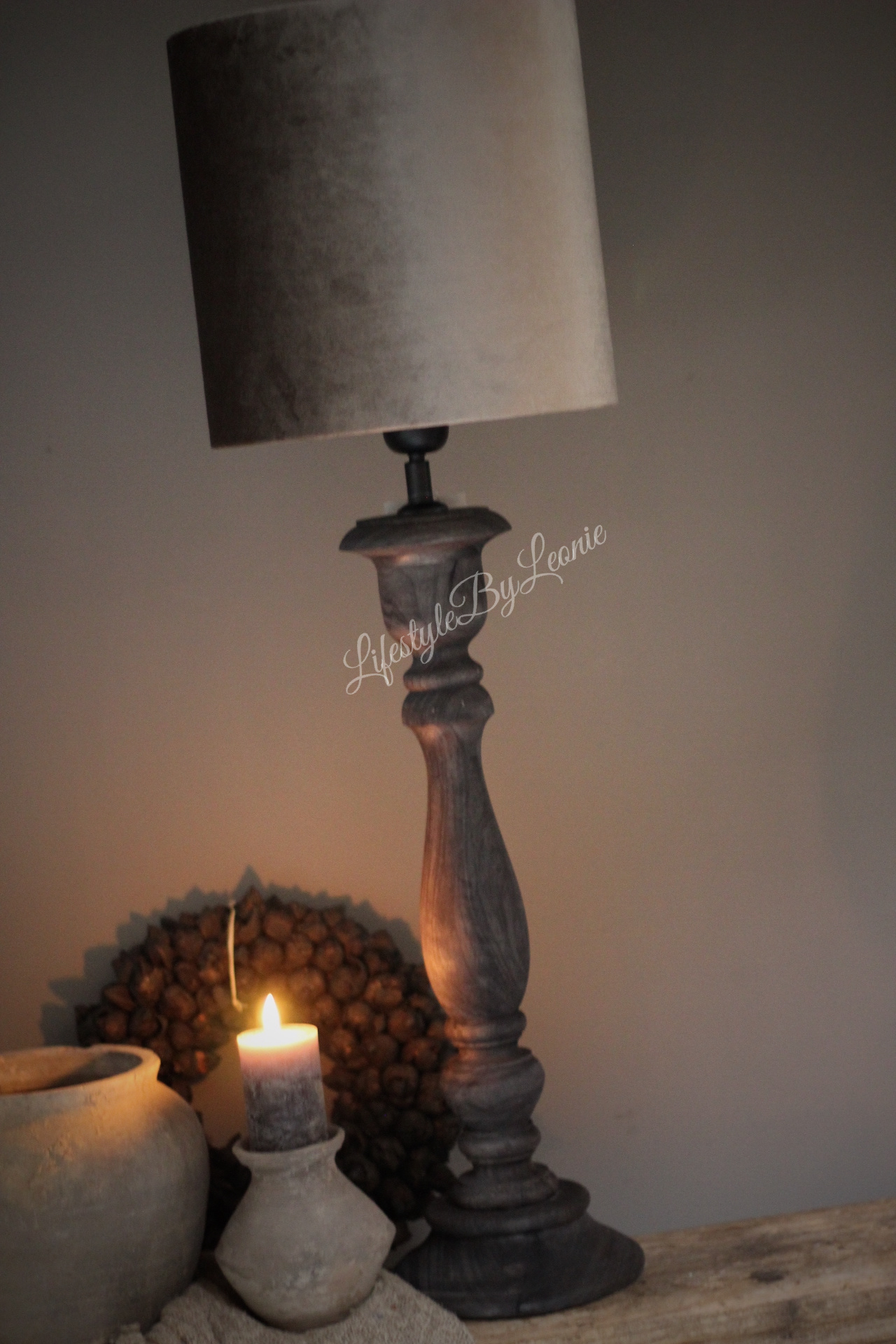 Beenmerg banner Warmte Hoge smalle lampvoet Antraciet 60 cm - Lifestyle By Leonie