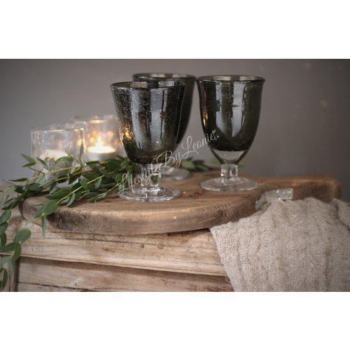 DUTZ wijnglas op voet grijs bubbels 13 cm 