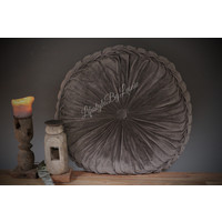 Rond velvet kussen Light grey 60 cm