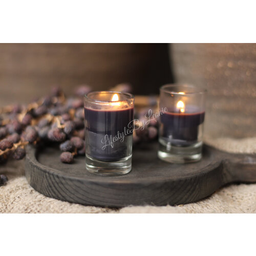 Set kaarsjes in glas Black 