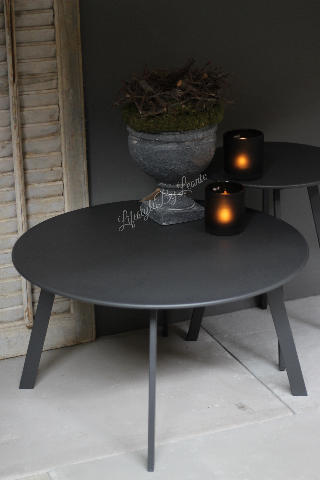 Ronde (buiten) tafel Antraciet 40 cm Lifestyle By Leonie