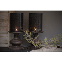 Kandelaar Leonie baluster voet old grey / metaal black