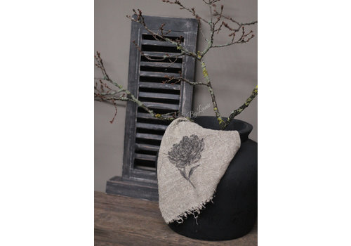 Shabby linnen doek Pioenroos