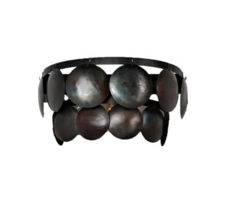 Wandlamp schijfjes Old black 40 cm