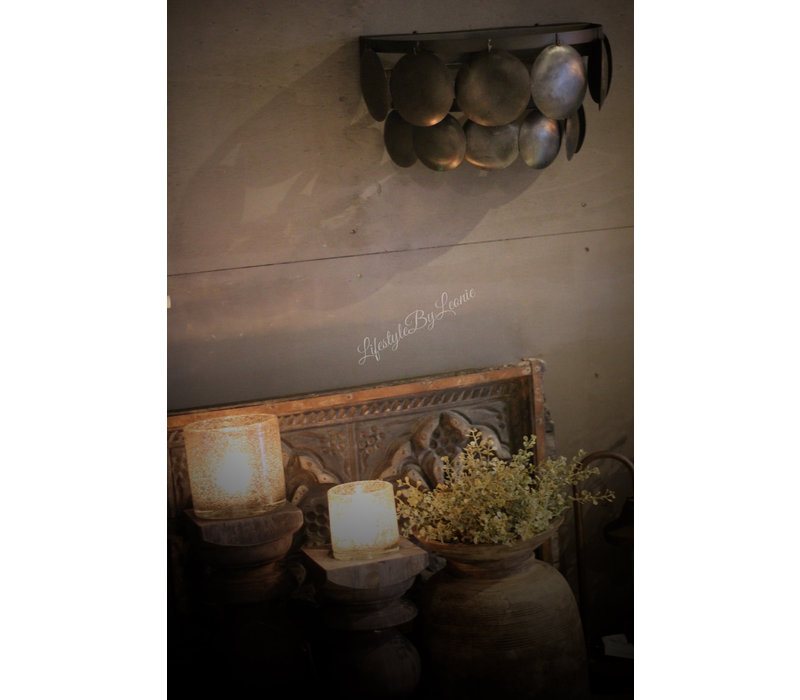 Wandlamp schijfjes Old black 40 cm