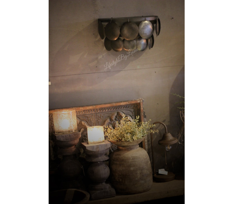 Wandlamp schijfjes Old black 40 cm