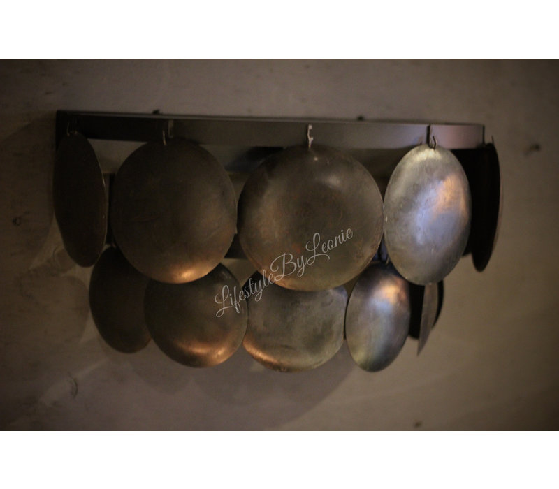Wandlamp schijfjes Old black 40 cm