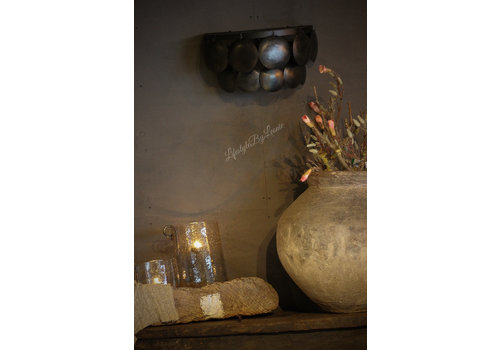Wandlamp schijfjes Old black 40 cm