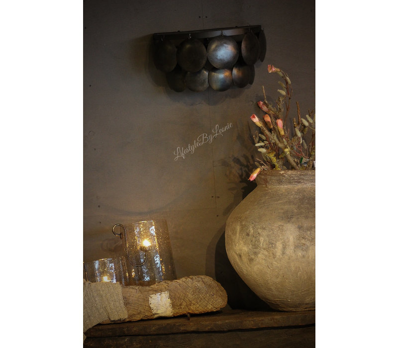 Wandlamp schijfjes Old black 40 cm