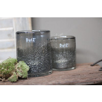 DUTZ cilinder windlicht met bubbels old grey 10 cm